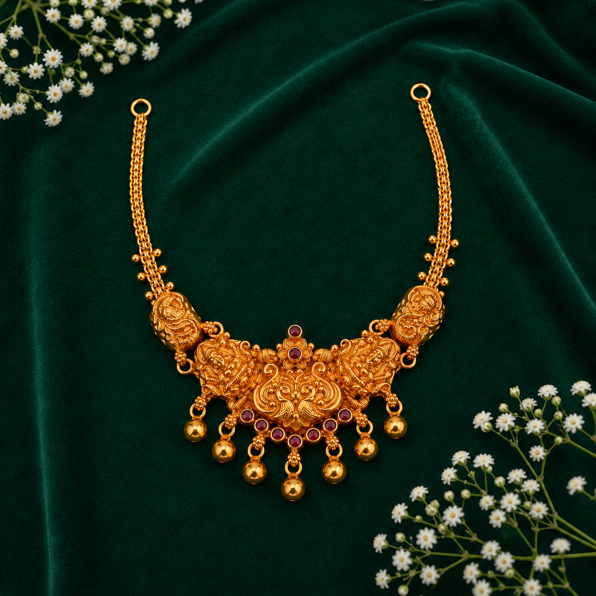 🌺 Manonmani Heritage Temple Necklace - 13.053