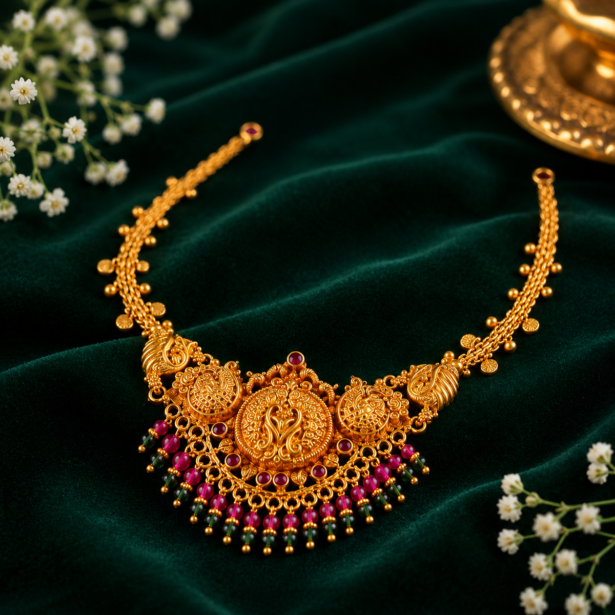 🌺 Svarnika Heritage Temple Necklace - 14.576GM