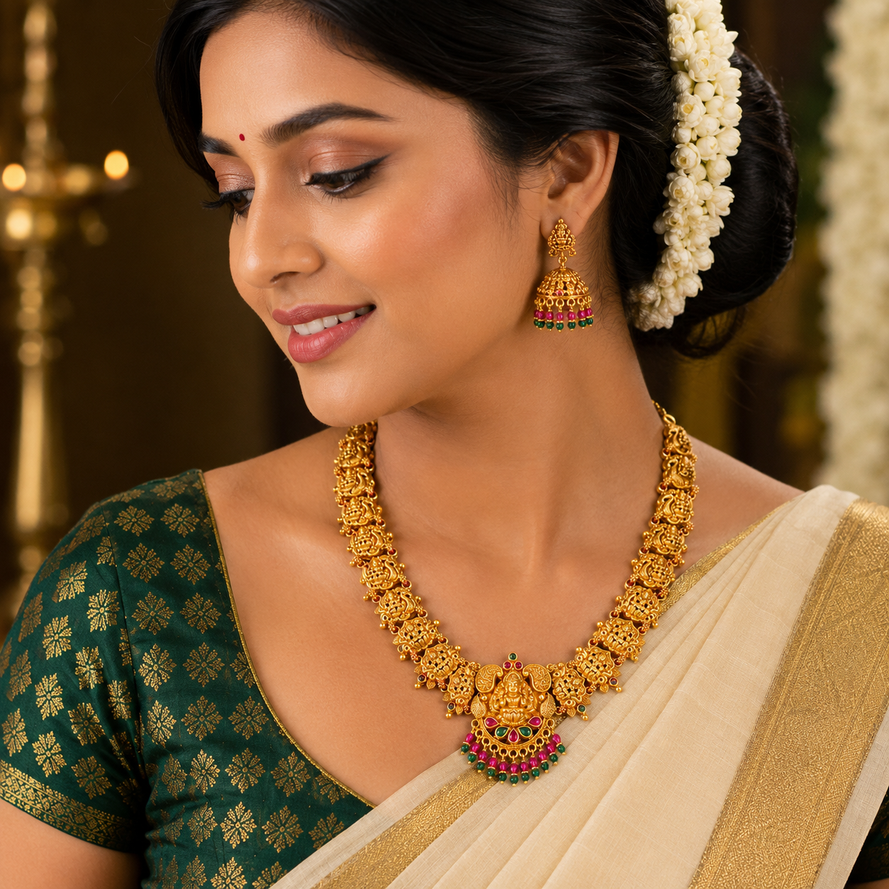 🪷 Shreegajalakshmi Necklace - 21.067GM
