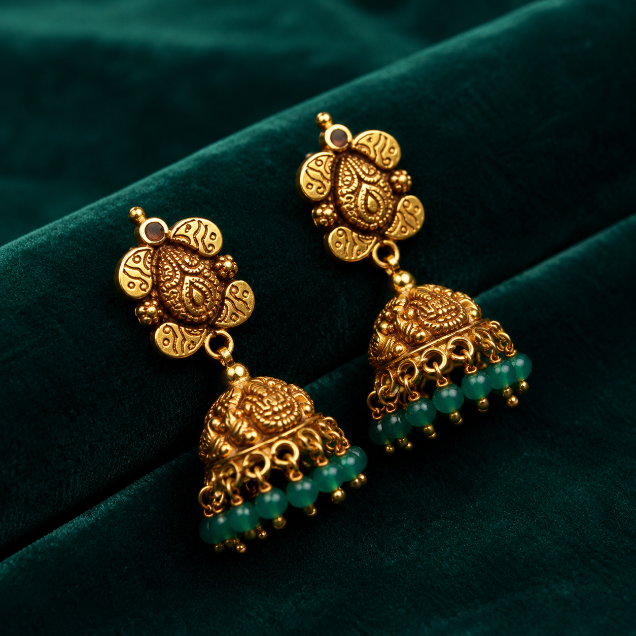 🌿 Pallavaratna Jhumkas -8.670GM
