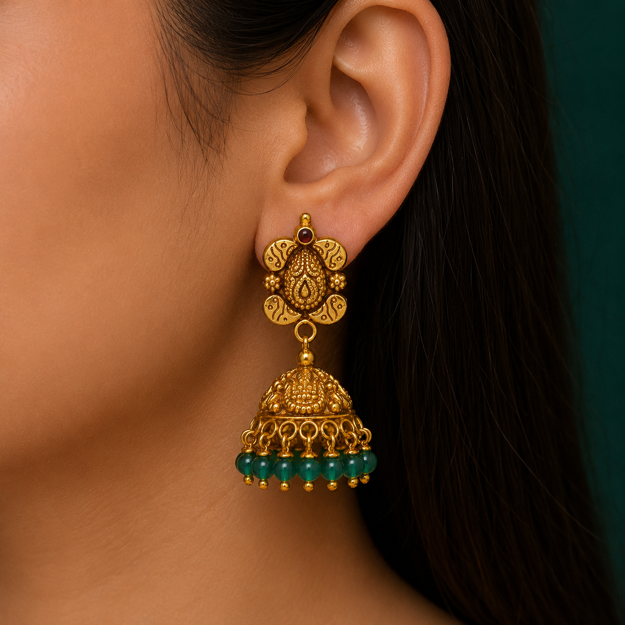 🌿 Pallavaratna Jhumkas -8.670GM