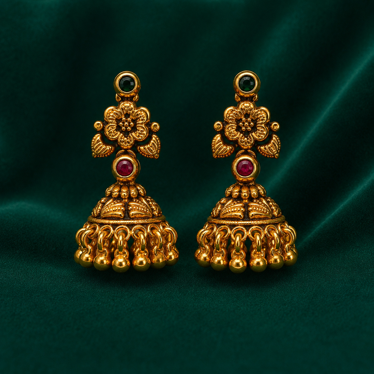 🌺 Pushparatna Jhumkas -10.900GM