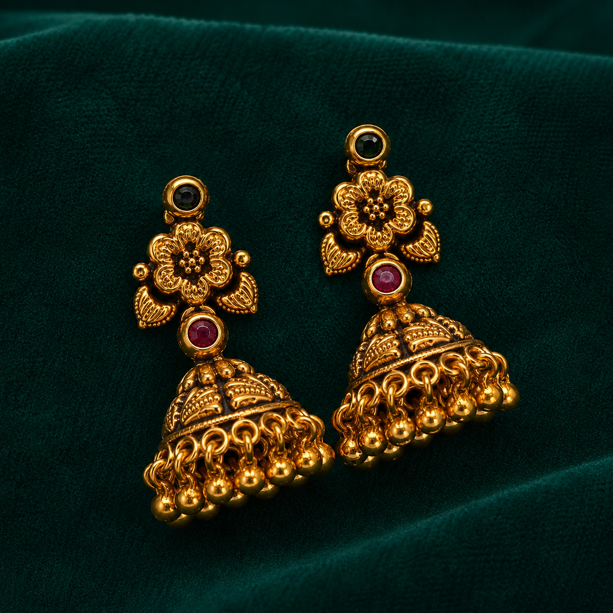 🌺 Pushparatna Jhumkas -10.900GM