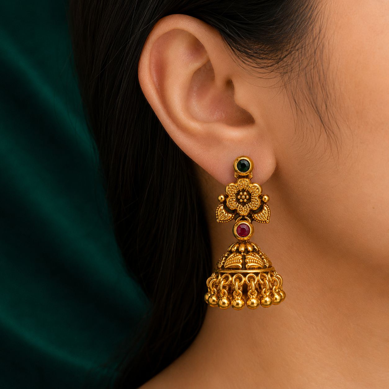 🌺 Pushparatna Jhumkas -10.900GM