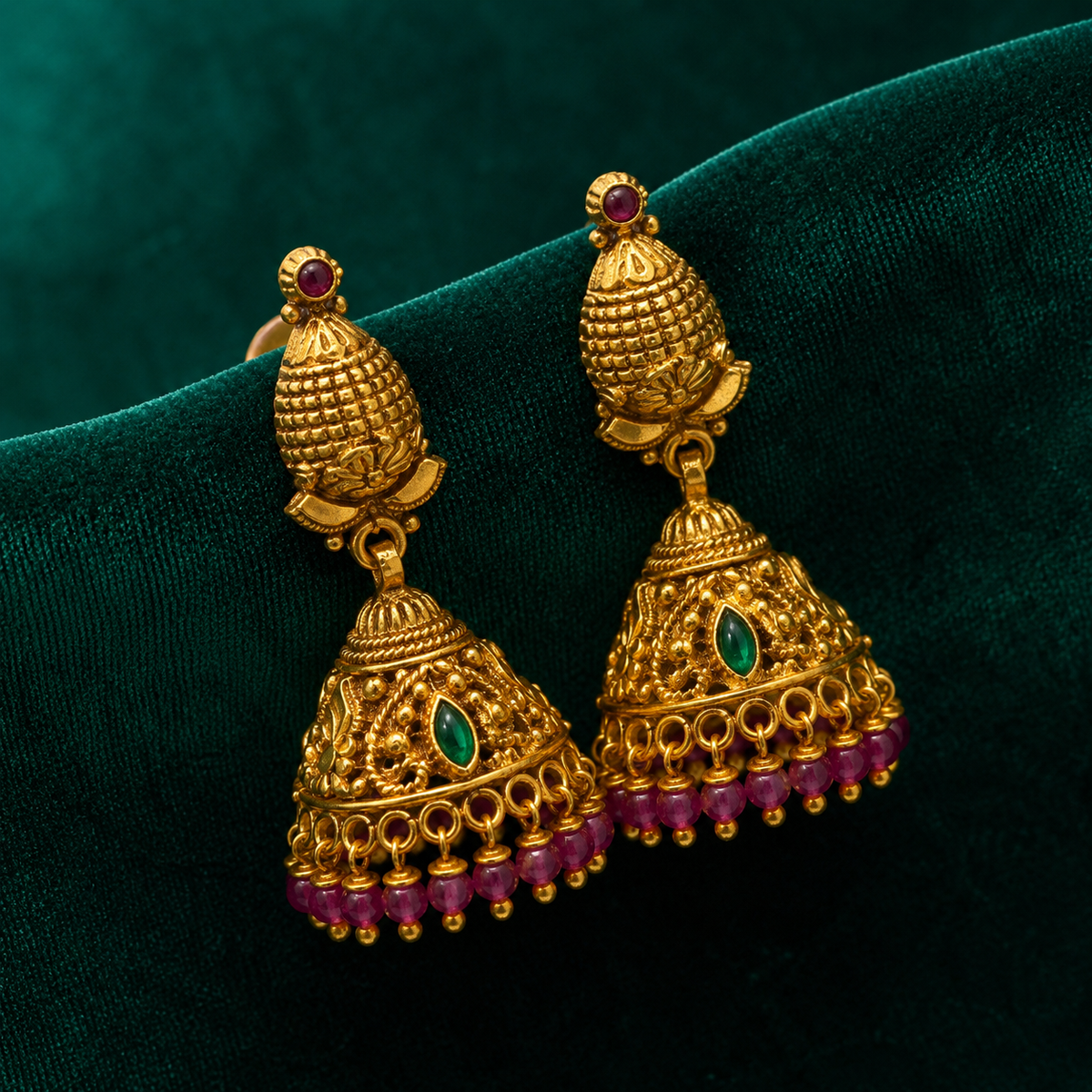 👑 Ratnakalasha Jhumkas -15.850GM