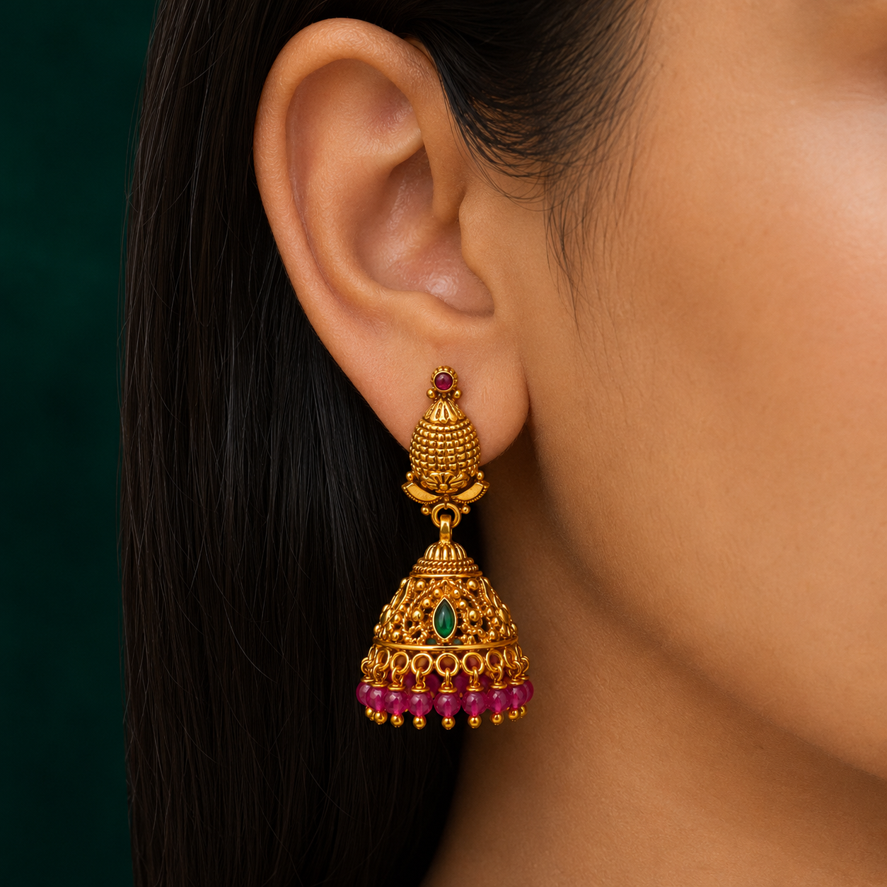 👑 Ratnakalasha Jhumkas -15.850GM