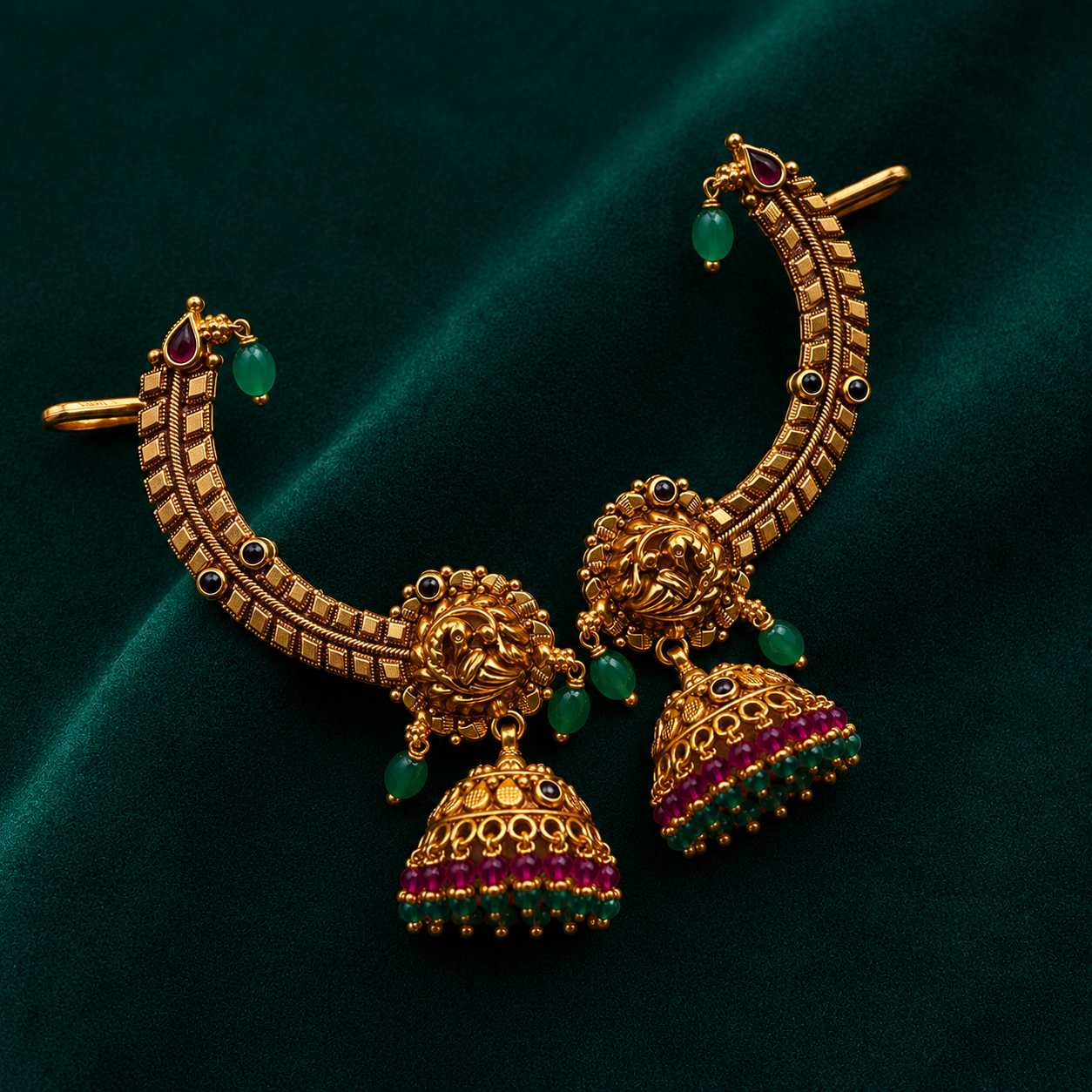 🦚 Mayurvaibhav Bridal Jhumkas -22.00GM