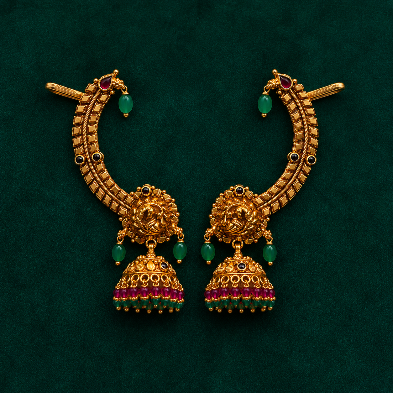 🦚 Mayurvaibhav Bridal Jhumkas -22.00GM