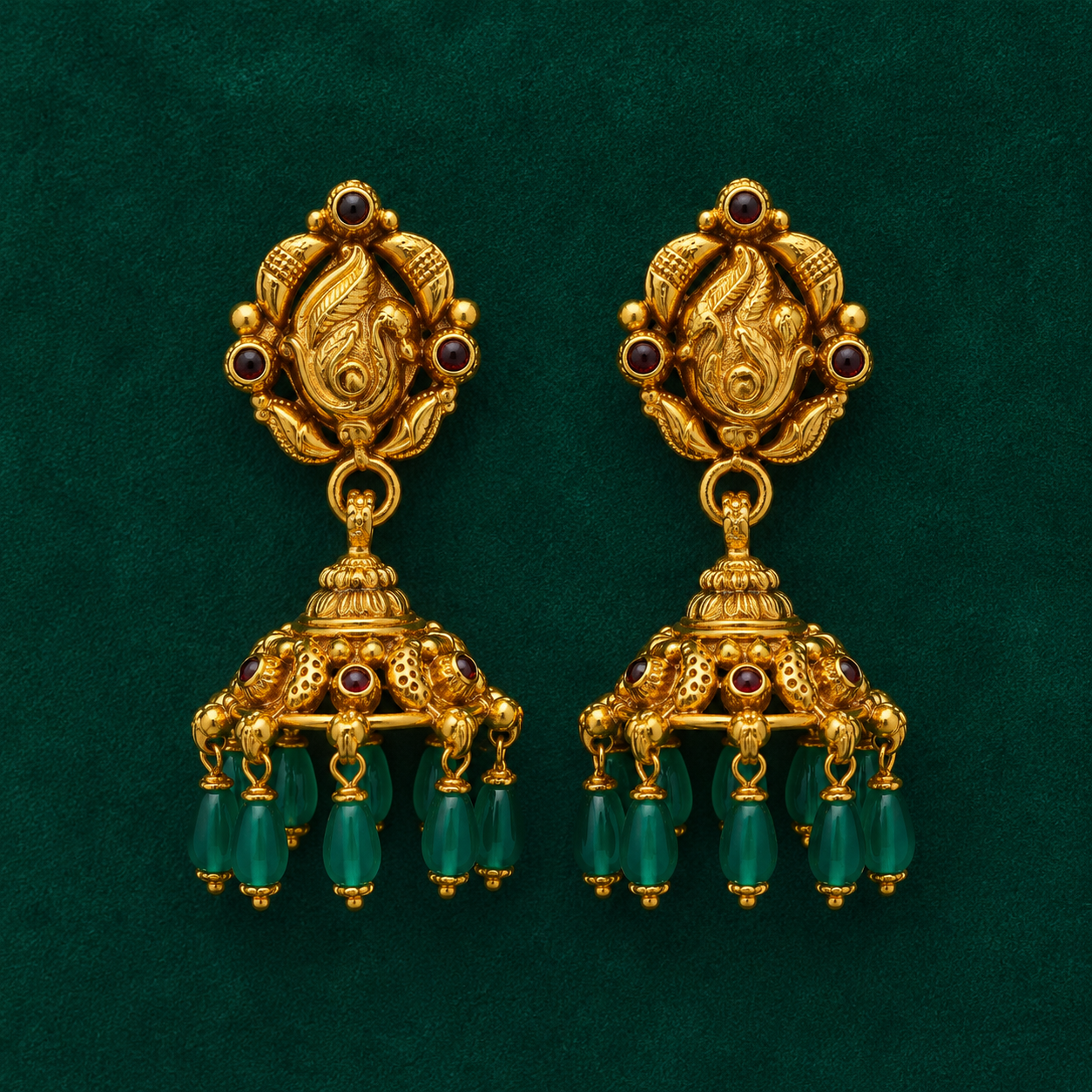 🌿 Pallavamani Jhumkas -15.350GM