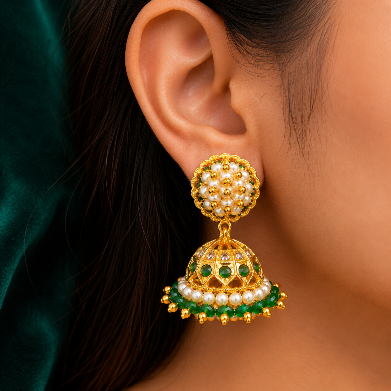 💚 Muthumayuri Jhumkas -20.170GM