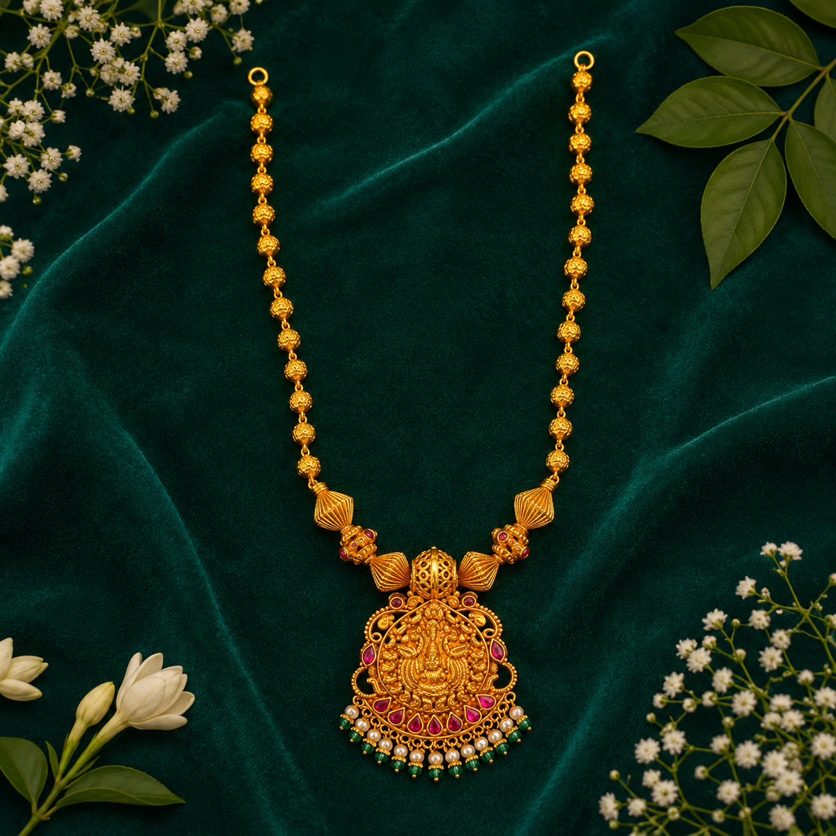 🪷 Gundu Lakshmi Mayura Necklace ✨ 22.770GM