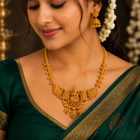 🪷 Lakshmi Mayura Shobha Necklace ✨ 13.600GM