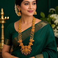 👑 Trimoorthi Mayura Vaibhava Long Hara - 63.700GM