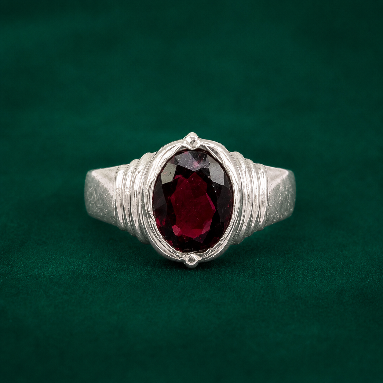 ✨ Crimson Solitaire Ring - 5.040 GM