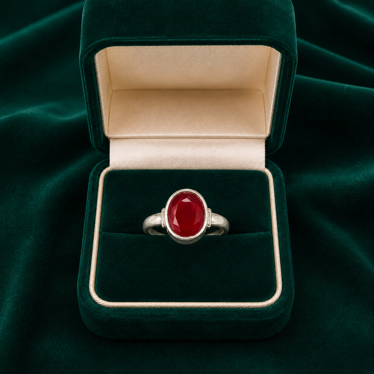✨ Crimson Solitaire Ring - 5.280GM