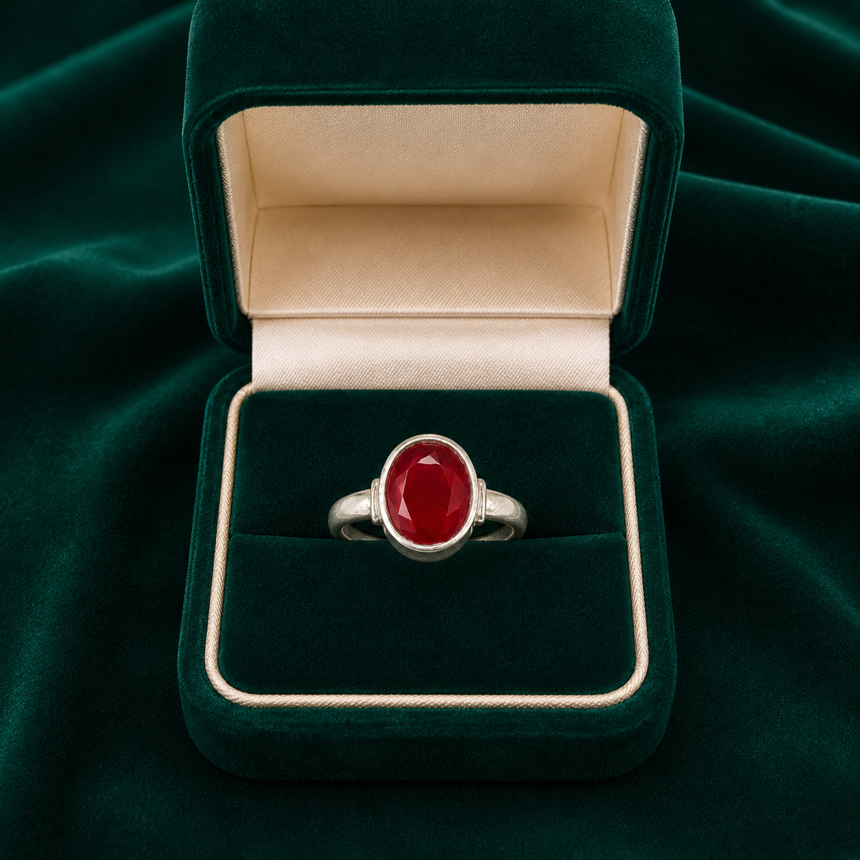 ✨ Crimson Solitaire Ring - 5.280GM