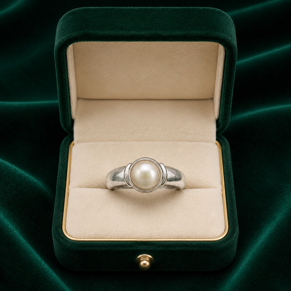 ✨ Pearl Solitaire Ring - 3.380
