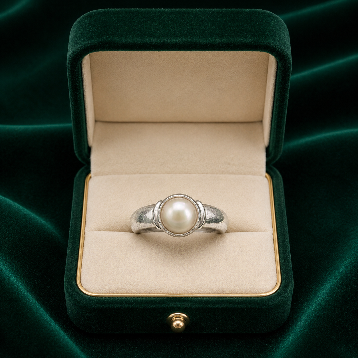 ✨ Pearl Solitaire Ring - 3.380