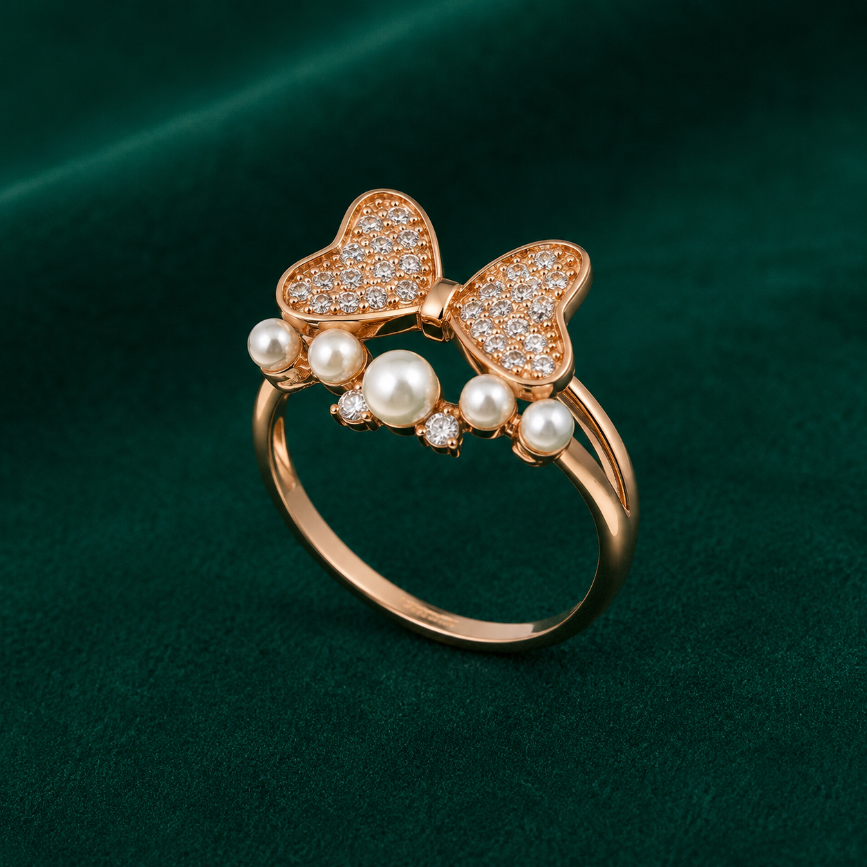 ✨ Pearl Bow Ring - 2.680 GM