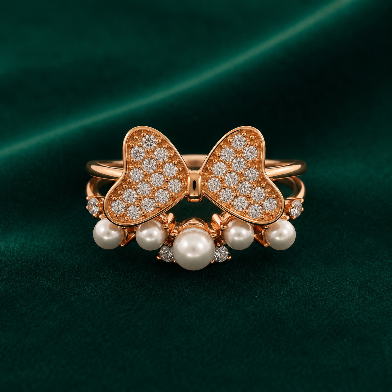 ✨ Pearl Bow Ring - 2.680 GM