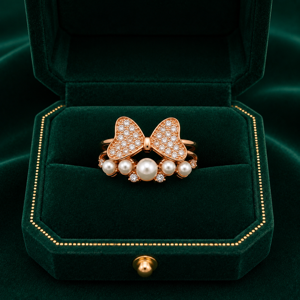 ✨ Pearl Bow Ring - 2.680 GM