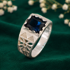 💙 Blue Sapphire Men's Ring - 8 GM