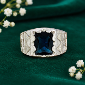 💙 Blue Sapphire Men's Ring - 8 GM