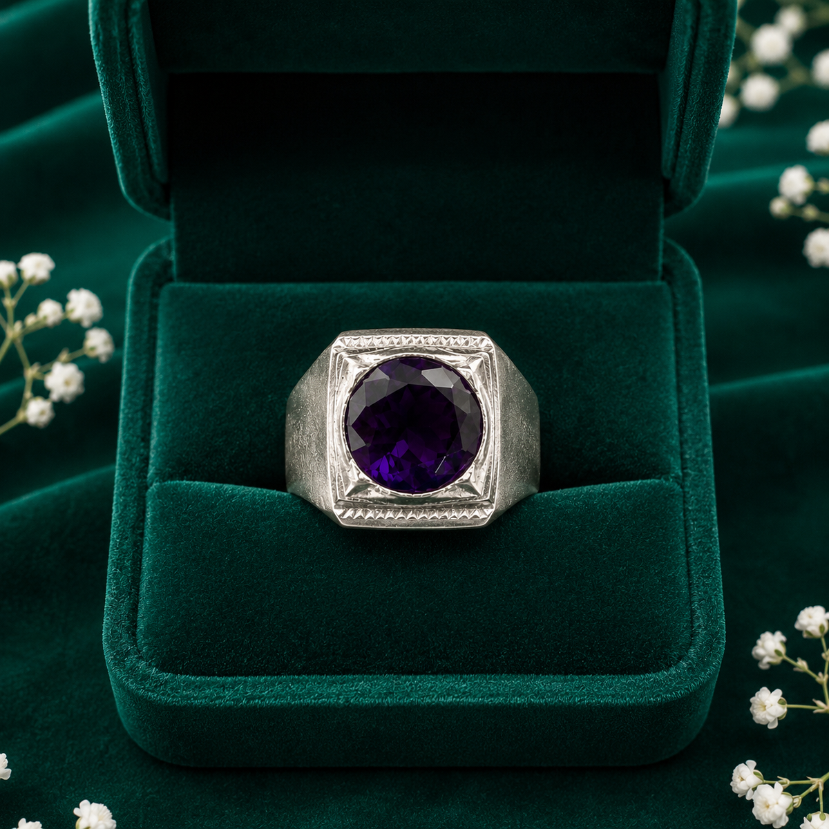 💜 Amethyst Solitaire Ring - 6.310