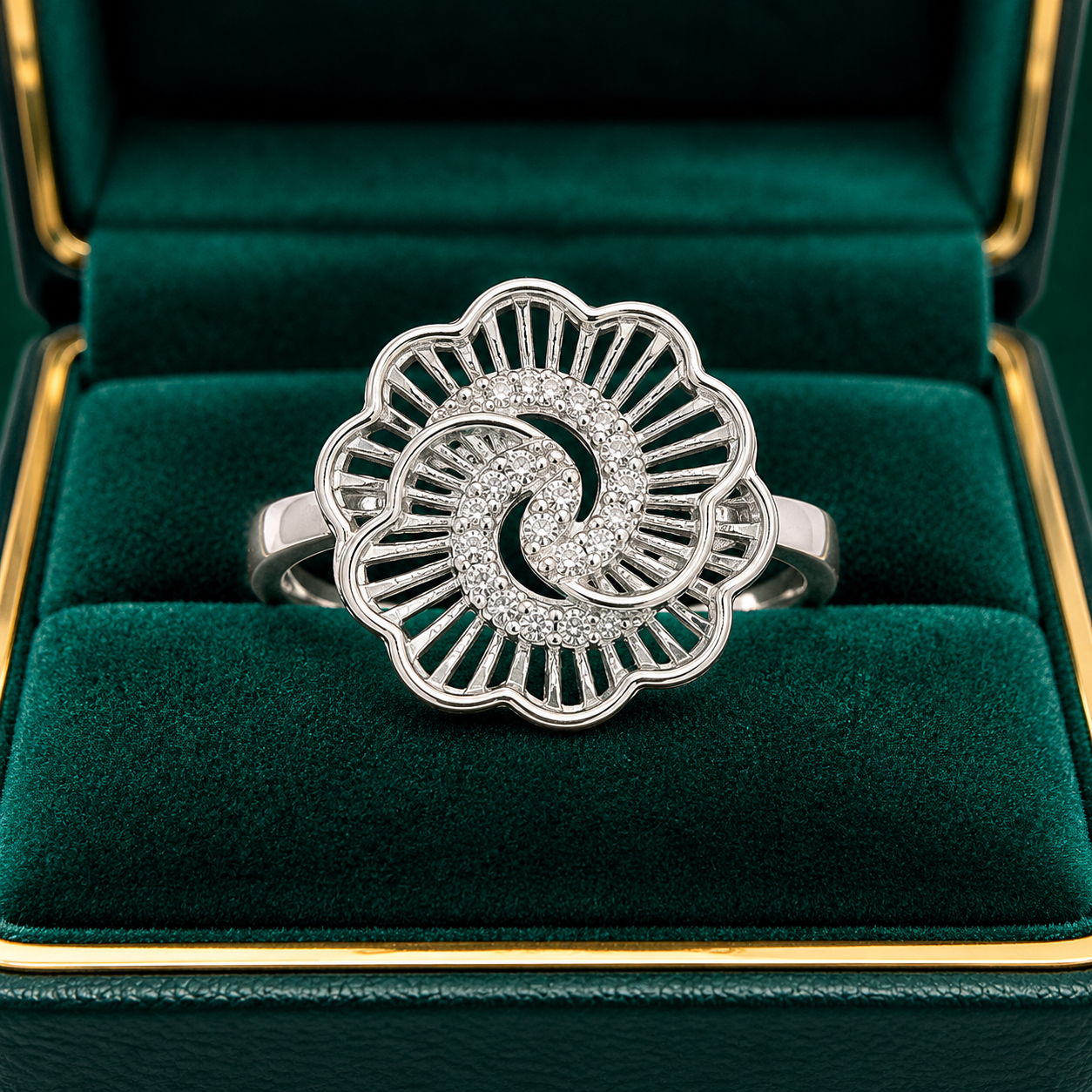 🌸 Spiral Floral Ring - 1.980 GM