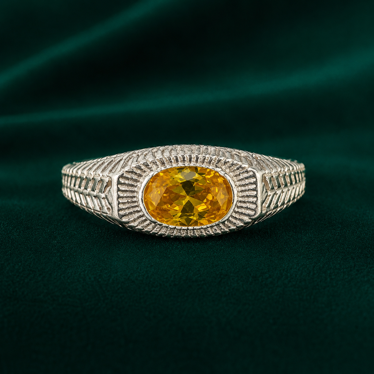 💛 Citrine Men's Ring -5.130 GM
