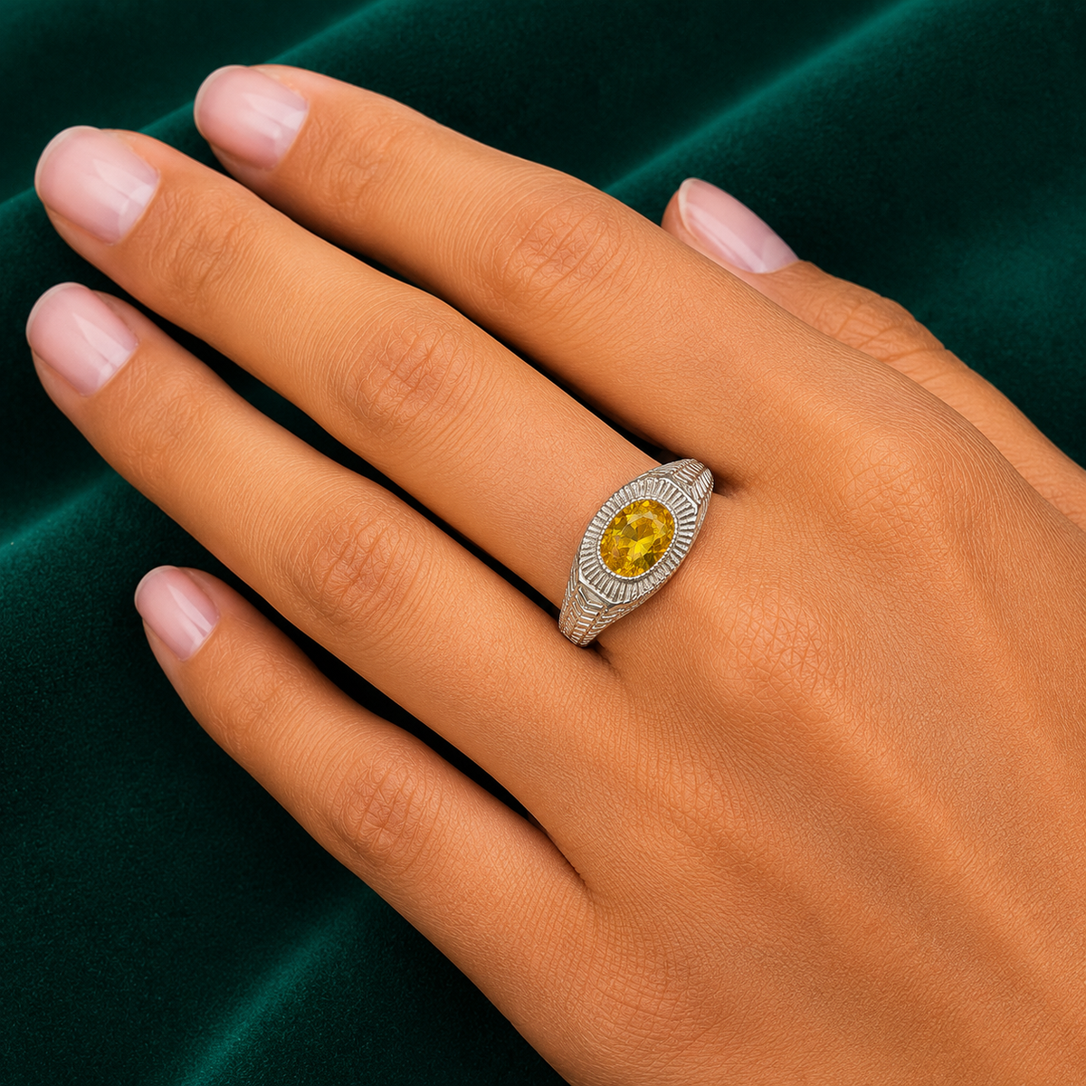 💛 Citrine Men's Ring -5.130 GM
