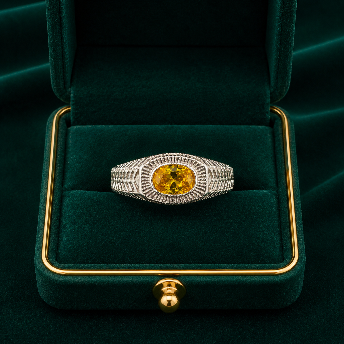 💛 Citrine Men's Ring -5.130 GM