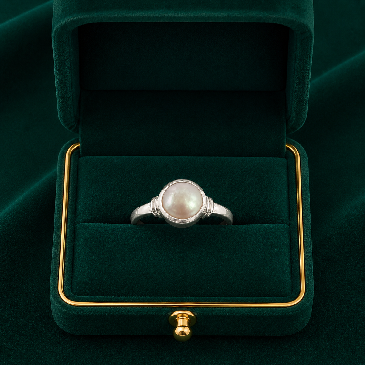 🤍 Pearl Solitaire Ring - 4.330 GM