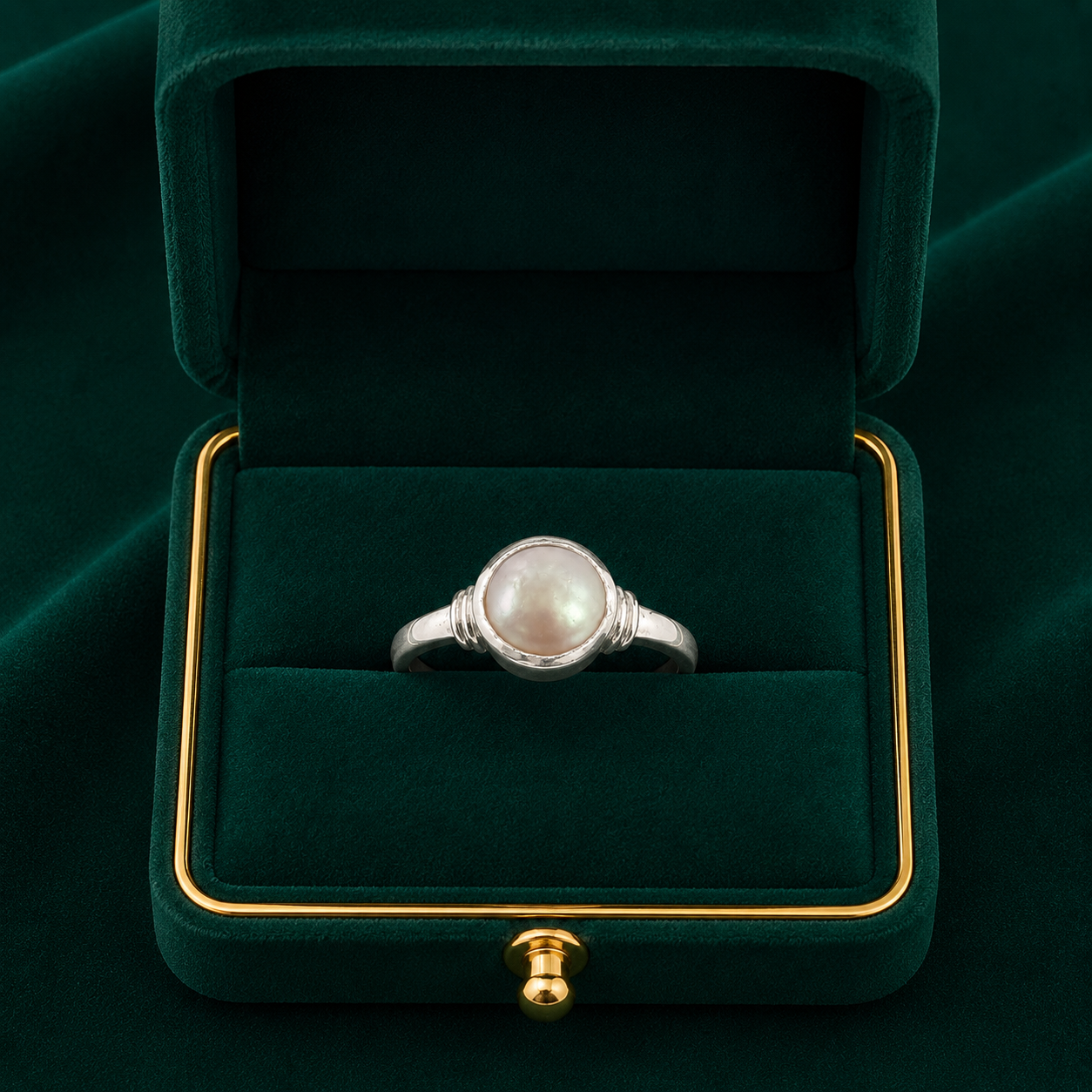 🤍 Pearl Solitaire Ring - 4.330 GM
