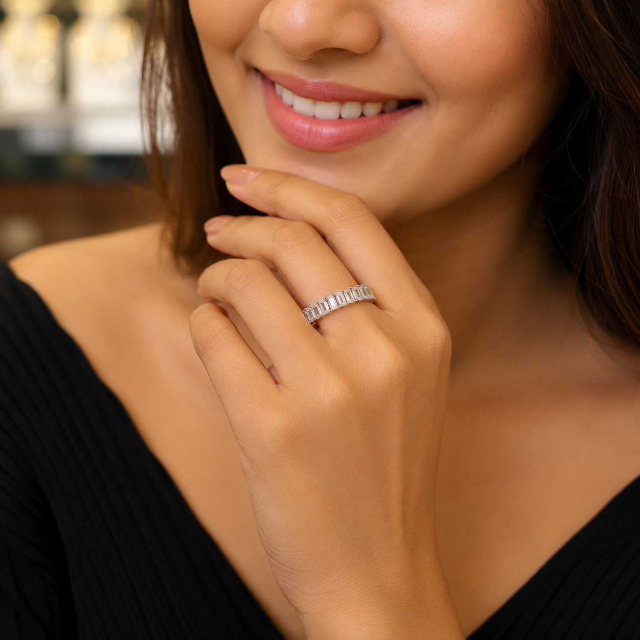 💎 Baguette Eternity Ring - 3.850 GM