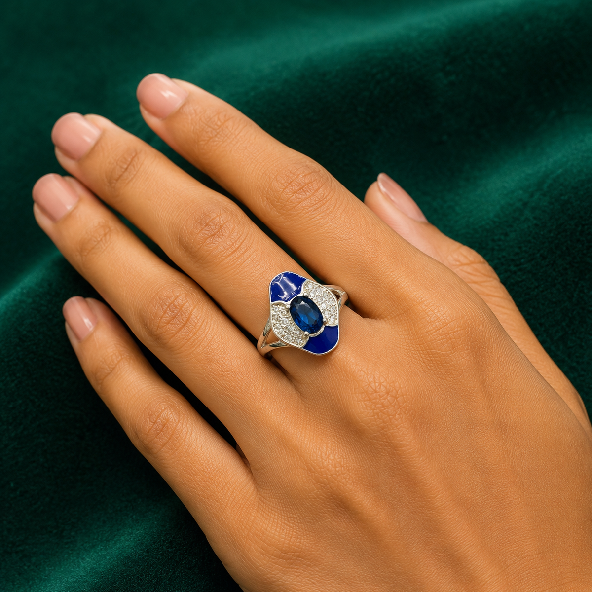 💙 Sapphire Halo Ring - 2.990 GM