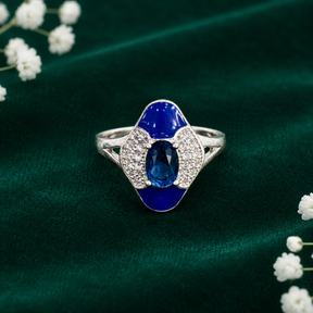 💙 Sapphire Halo Ring - 2.990 GM