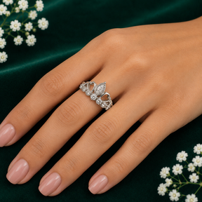 💖 Heart Crown Ring -2.840 GM