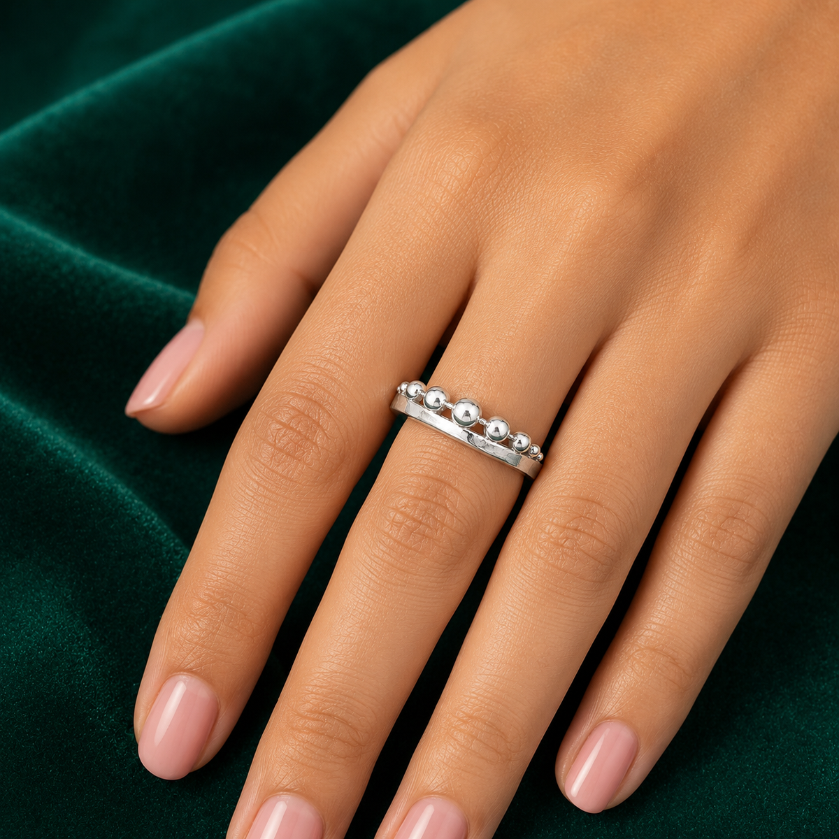 ✨ Beaded Band Ring - 1.260 GM