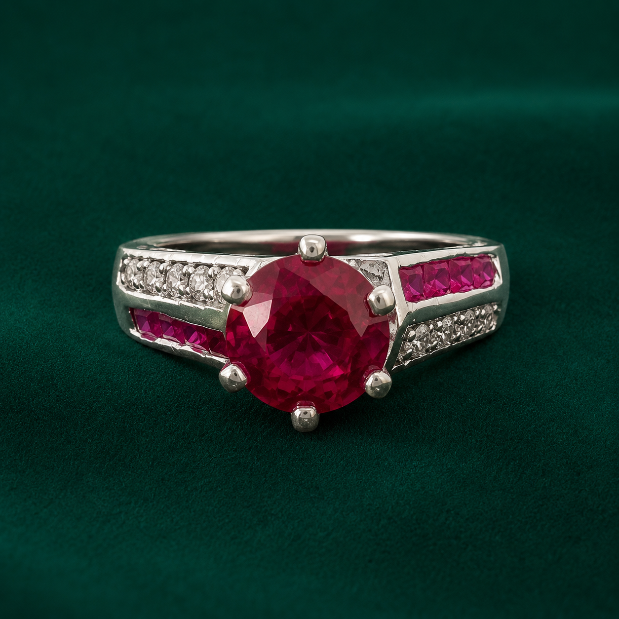 ❤️ Ruby Solitaire Ring - 4.640 GM