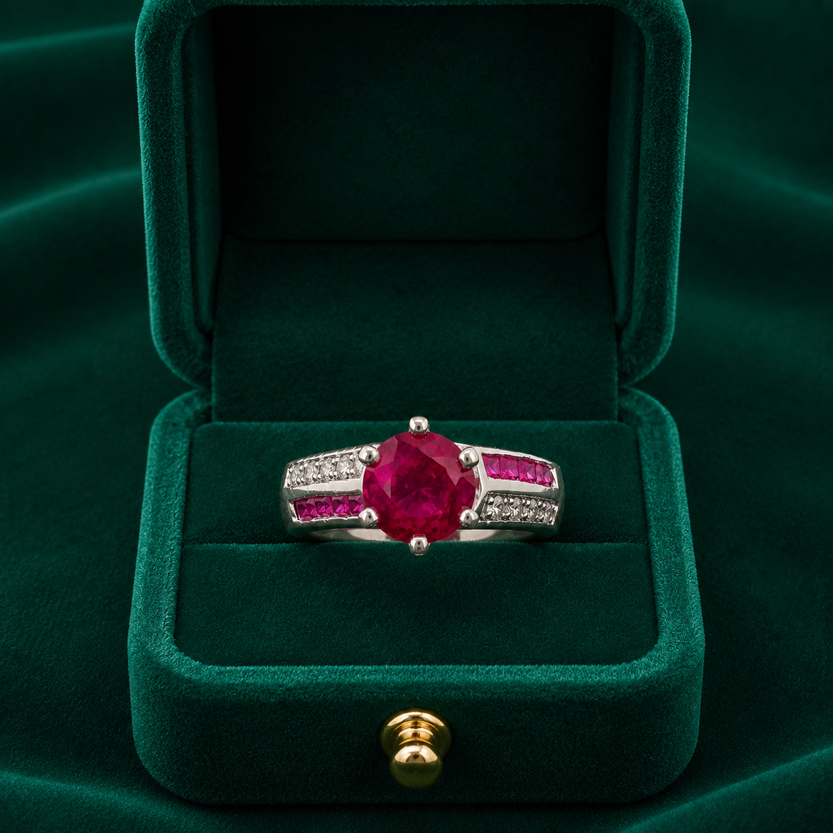 ❤️ Ruby Solitaire Ring - 4.640 GM