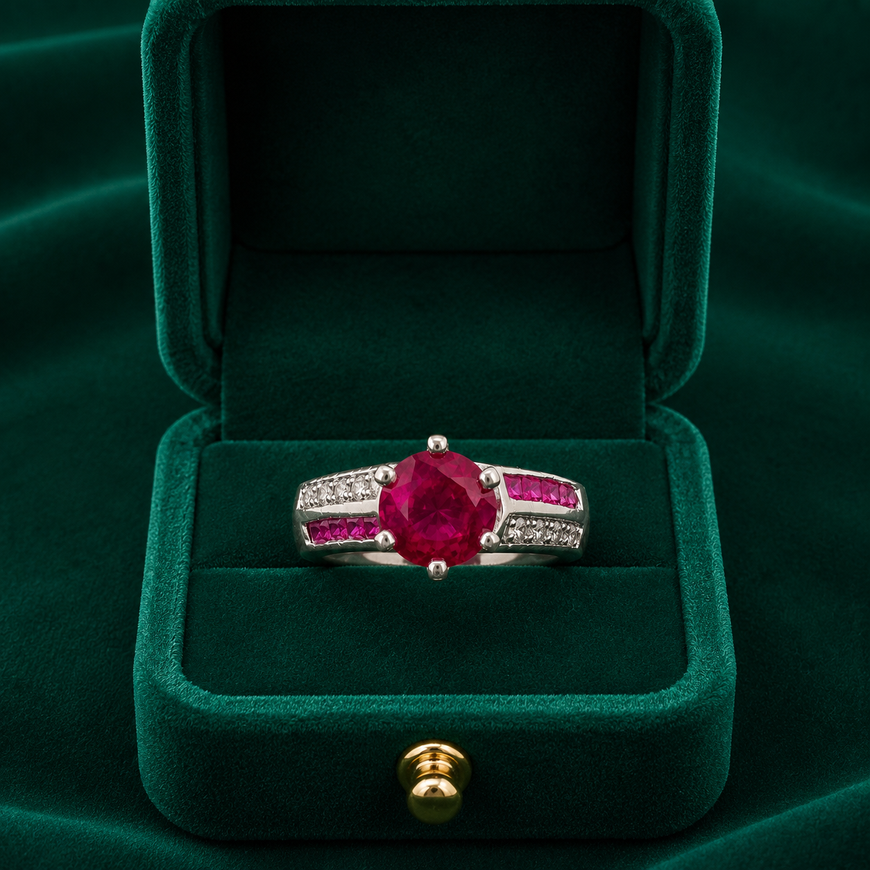 ❤️ Ruby Solitaire Ring - 4.640 GM