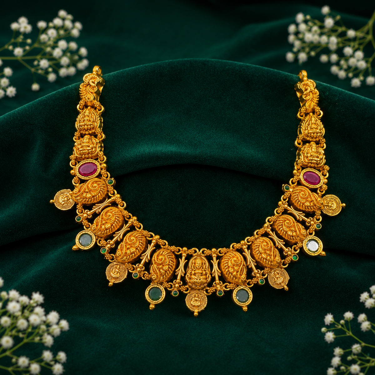 🦚 Lakshmi Temple Necklace - 33.690GM