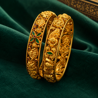 🦚 Peacock Floral Heritage Bangles - 36.940GM