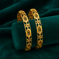 🌸 Floral Leaf Turkish Bangles  - 13.240GM