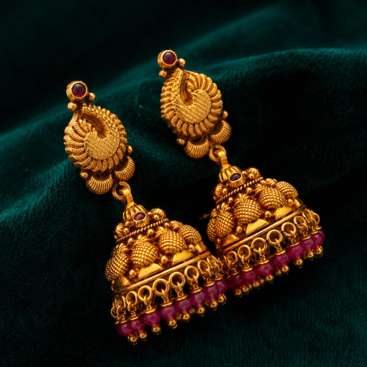 ✨ Peacock Temple Jhumki -18.423GM