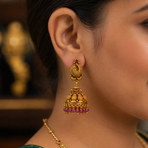 ✨ Peacock Temple Jhumki -18.423GM