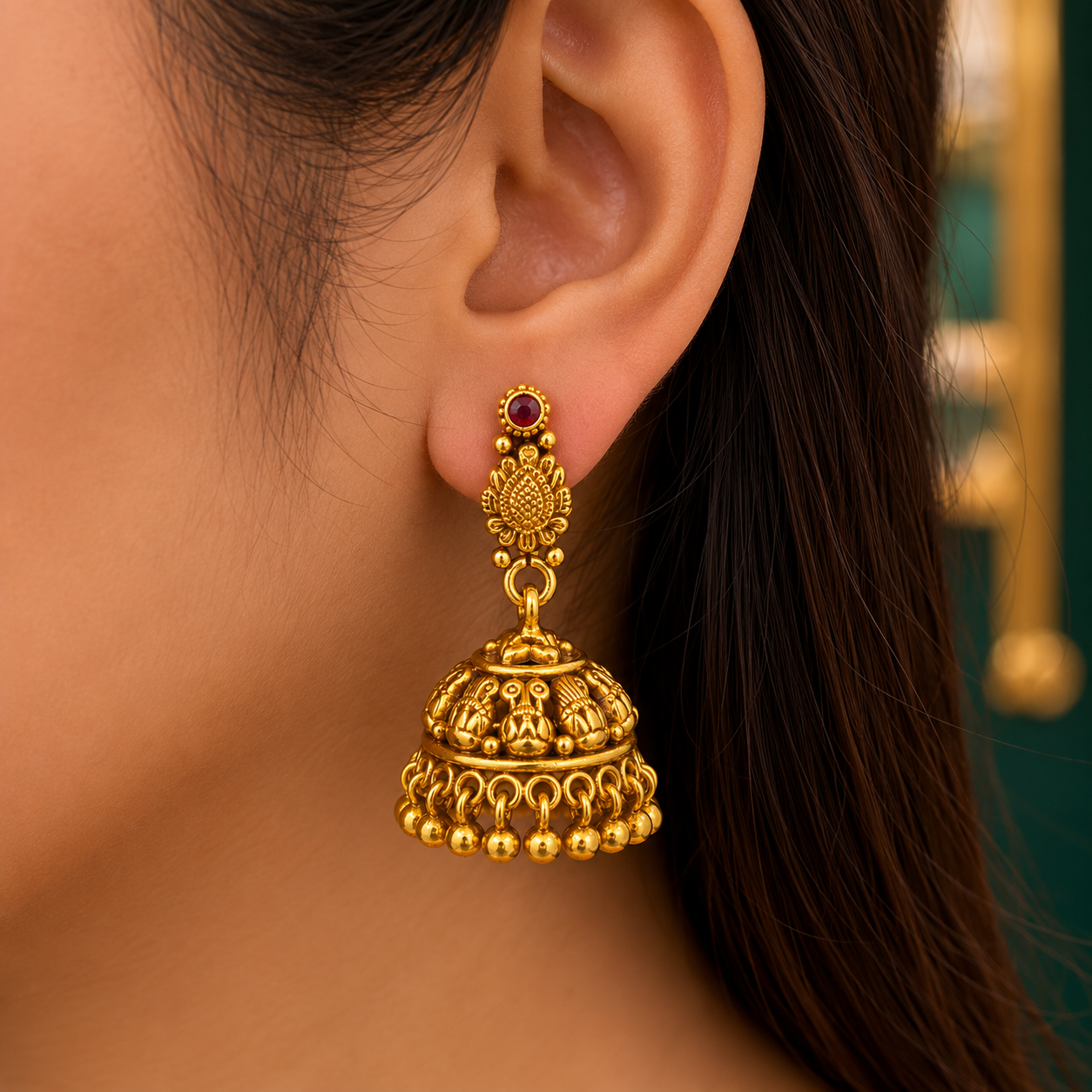 ✨ Heritage Temple Jhumki -12.475GM