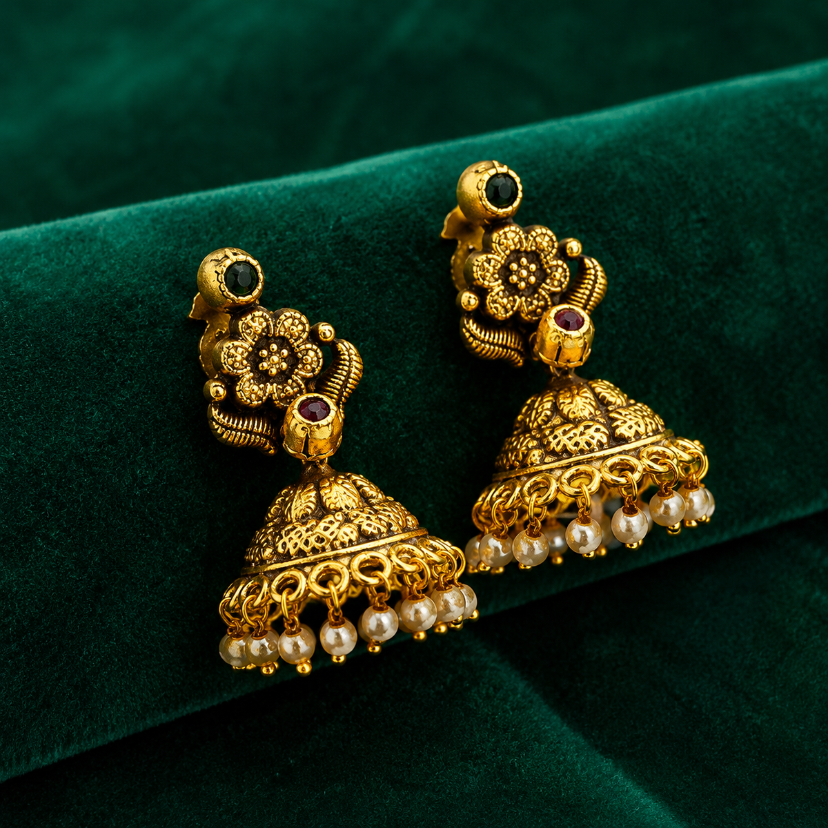 🌼 Maragathakusuma Jhumkas -8.150GM