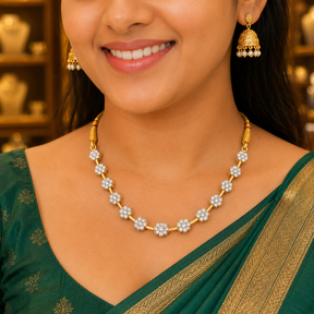 American diamond (AD) NECKLACE - 17.525gm